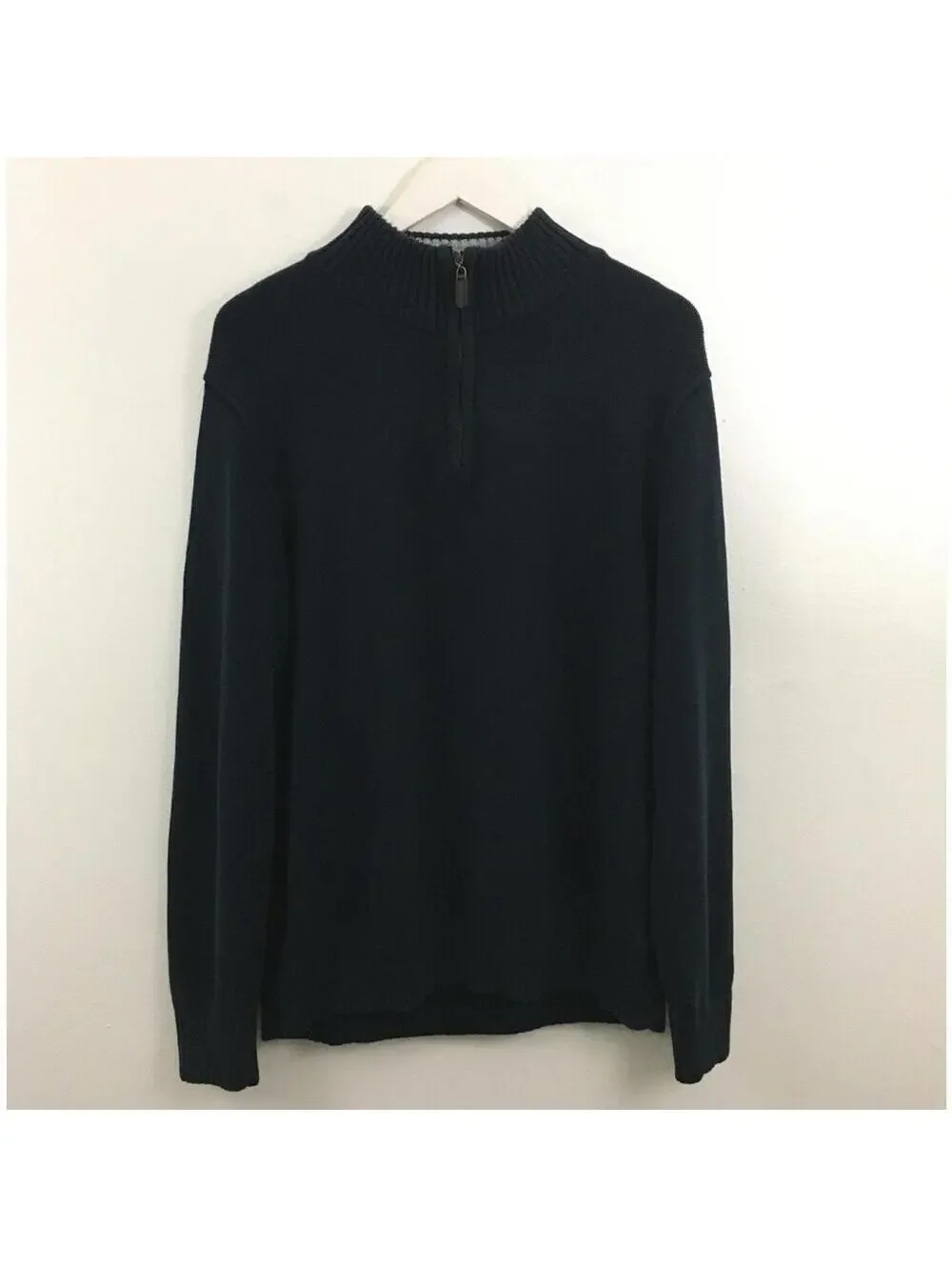 L.L Bean Men’s 100% Cotton Quarter Zip Blue Sweater Size L